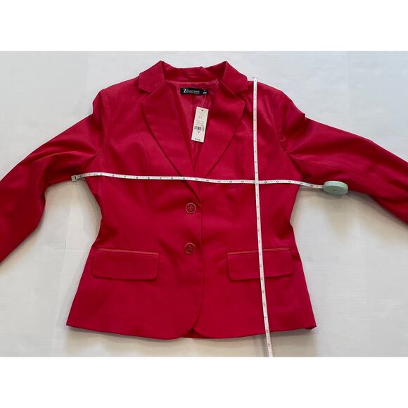 NWT 7th Ave Suiting Raspberry Pink / Bright Pink 2 Button Cotton Blend Blazer 6 - Picture 13 of 15